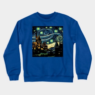 Starry Night Wizarding School Van Gogh Crewneck Sweatshirt